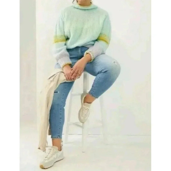 Anthropologie Pilcro High-Rise Distressed Skinny Jeans Size 26W Blue - Picture 2 of 11